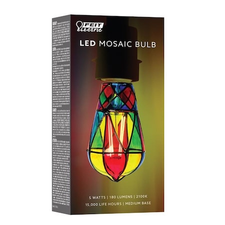 Feit Electric Feit ST19 E26 (Medium) Filament LED Bulb Multi-Colored 25 Watt Equivalence 1 pk ST19/MOSAIC